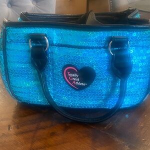 Aqua Blue Sequin figure skating Tote/Handbag